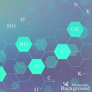 Dna molecule on blue background. Graphic background for your design and text Stock Illustration