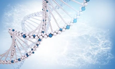 DNA molecule on blue Stock Illustration