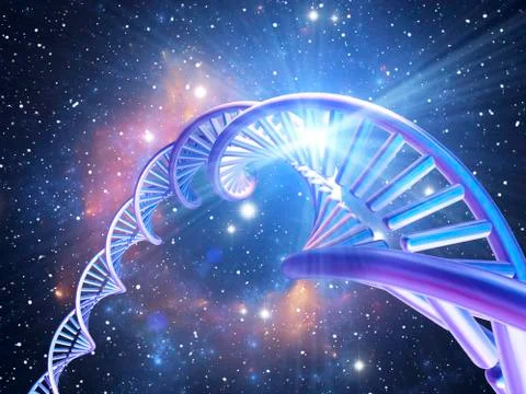 DNA molecule; computer artwork Illustrazione stock