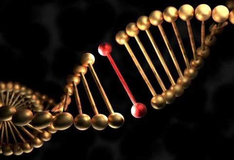 The DNA molecule with defective gene 3d illustration Stock Illustration