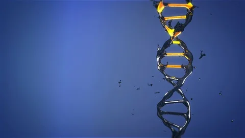 DNA molecule is destroyed and mutates rotating Stock Footage 103721576