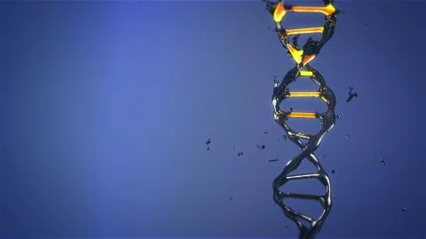 DNA molecule is destroyed and mutates rotating Stock Illustration