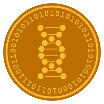 DNA Molecule Digital Coin Stock Illustration