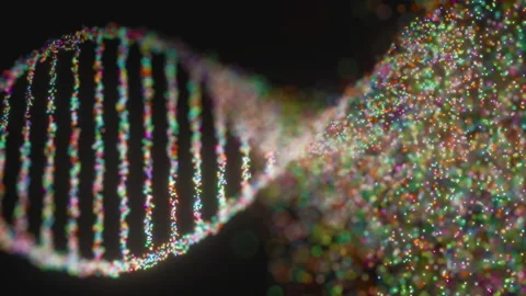 DNA molecule disintegrating Video stock 178536983