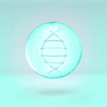 Dna molecule in egg cell. technologies in reproductive medicine. 3d illustration Stock Illustration