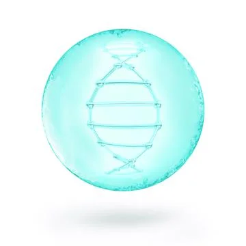 Dna molecule in egg cell. technologies in reproductive medicine. 3d illustration Stock Illustration