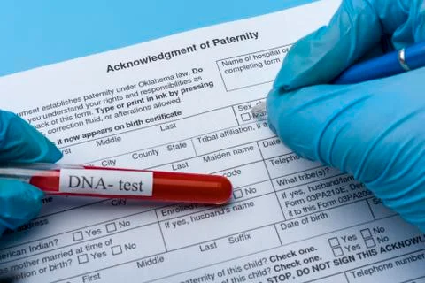 DNA molecule forming inside the vial in for blood analysis.3D rendering, conc Stock Photos