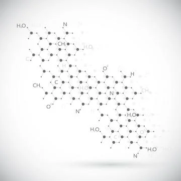 Dna molecule on gray background. Graphic background for your design and your Stock Illustration