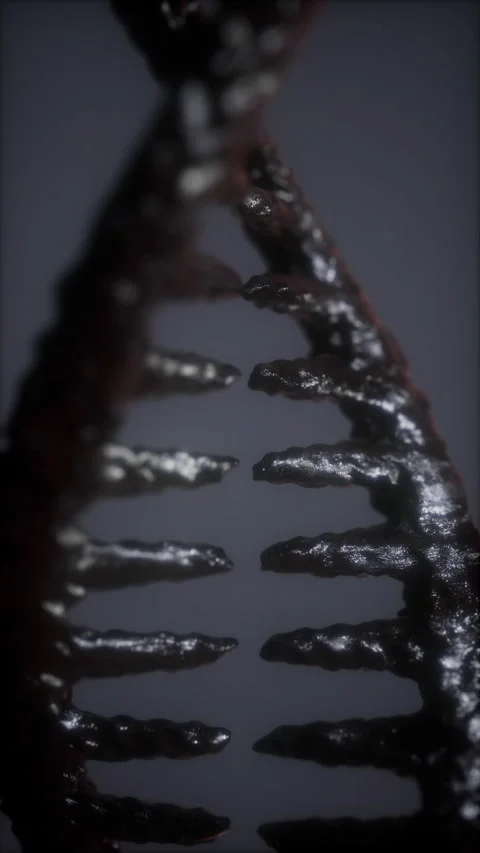 DNA molecule on the grey background Stock Footage 274874835
