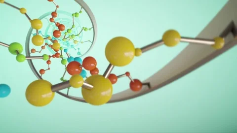 DNA molecule helix. Loop. B Stock-Footage 72981406