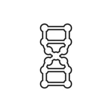 Dna molecule icon in flat style. Atom vector illustration on white isolated b Illustrazione stock