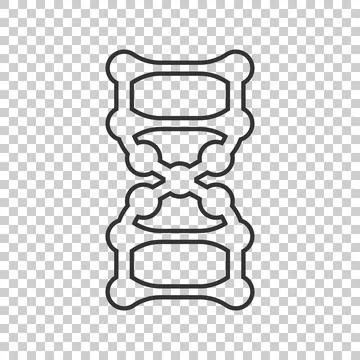 Dna molecule icon in flat style. Atom vector illustration on white isolated b イラスト素材