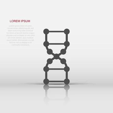 Dna molecule icon in flat style. Atom vector illustration on white isolated.. Stockillustratie