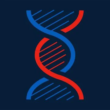 DNA molecule isolated red and blue genetic code Stockillustratie