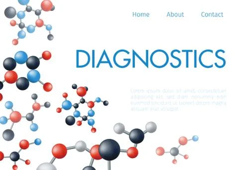 DNA molecule isolated on white background for diagnostic center website, vector Illustrazione stock