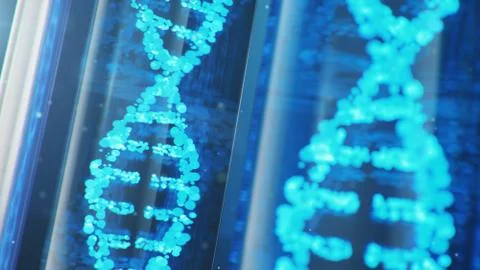 DNA molecule, its structure. Concept human genome. DNA molecule with modified Illustrazione stock