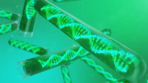 DNA molecule, its structure. Concept human genome. DNA molecule with modified Stockillustratie