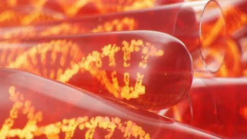 DNA molecule, its structure. Concept human genome. DNA molecule with modified 스톡 일러스트