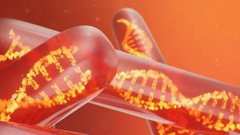 DNA molecule, its structure. Concept human genome. DNA molecule with modified Stock Illustration