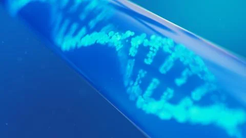 DNA molecule, its structure. Concept human genome. DNA molecule with modified Stock Illustration