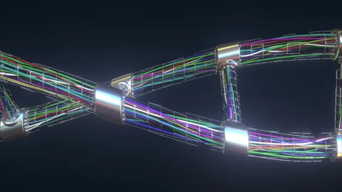 DNA molecule made with cables, looping 3D animation Stock Footage 166065980