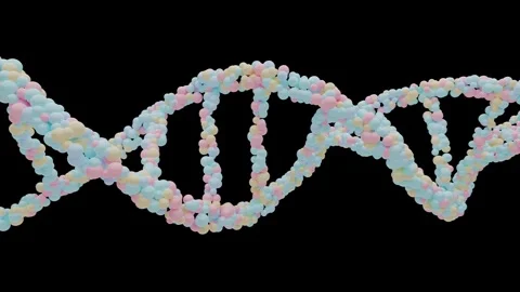 DNA molecule from particles on Black background and green screen. Stock Footage 269444544