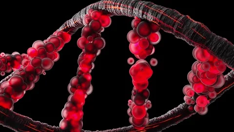 DNA molecule from particles on green screen and Alpha Channel. Stock Footage 256218953