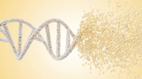 DNA molecule from particles. Green screen and Alpha Channel. Stock Footage 263274129