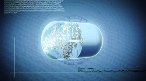 DNA molecule in a pill Stock Footage 10768875