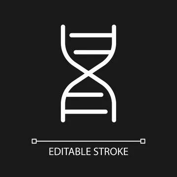 DNA molecule pixel perfect white linear ui icon for dark theme Stock-Illustration