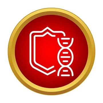 Dna molecule protected by a shield icon Stock Illustration