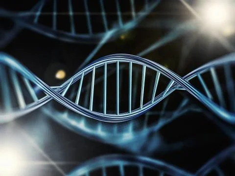 DNA molecule research concept. 3D Stock Illustration