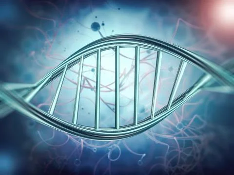DNA molecule research concept. 3D 스톡 일러스트