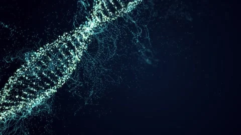 DNA molecule rotates on a blue background. Looped seamless animation. Stock Footage 170233681