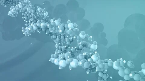 DNA molecule shown as a complex structure in abstract space Stockfoto's