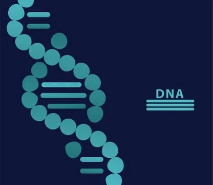 Dna molecule structure and lettering Stock Illustration