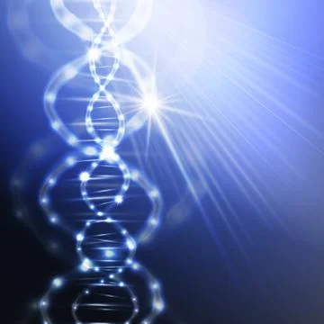 DNA molecule structure on a blue background. Science vector background 스톡 일러스트