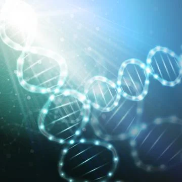 DNA molecule structure on a blue background. Science vector background Stock Illustration