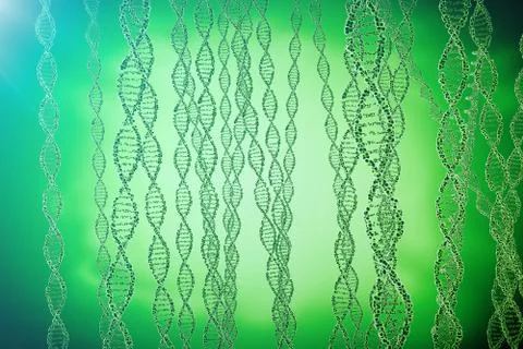 DNA molecule, structure. Close-up of concept human genome. 3d rendering Medicine Stock Illustration