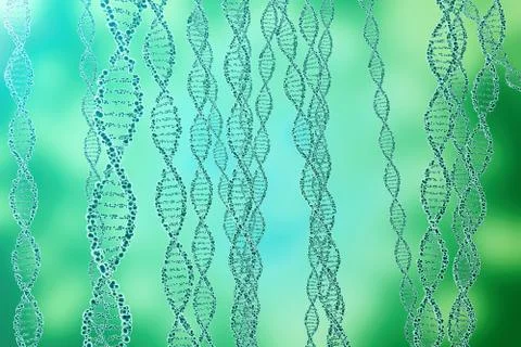DNA molecule, structure. Close-up of concept human genome. 3d rendering Medicine 스톡 일러스트