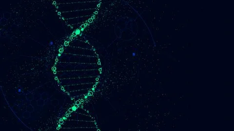 DNA molecule structure, Futuristic Sci-Fi interface, vector background Stock Illustration