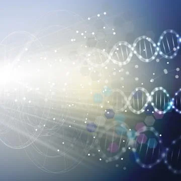 DNA molecule structure on light blue background. Science vector background イラスト素材