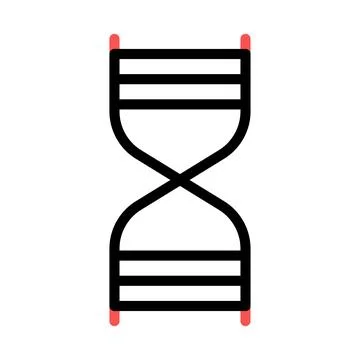 DNA Molecule Structure Line Art Icon 스톡 일러스트