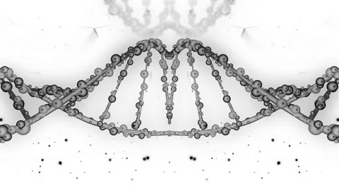 DNA molecule structure, monochrome background, 3D rendering Stock Footage 232803226