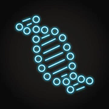 DNA molecule structure neon icon 스톡 일러스트