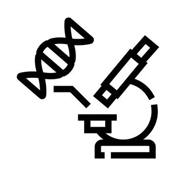 Dna molecule under microscope analyzing genetics research Stock Illustration