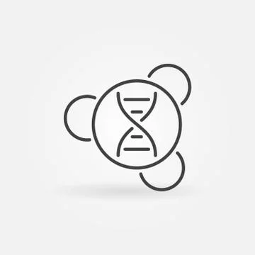 DNA in Molecule vector minimal icon in thin line style 스톡 일러스트