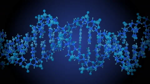 DNA molecule, vertical rotation, blue variant Stock Footage 61105311