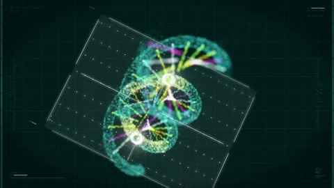 DNA Molecule Is Visualized In 3d Graphics In digital Computer Software Program Stock Footage 234032181
