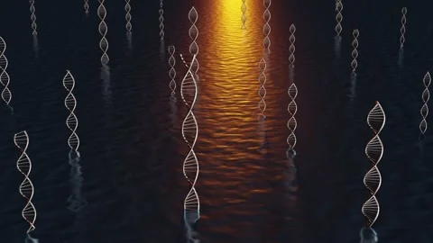 DNA molecule in water. 3d animation render Stock Footage 246701519